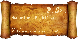 Manheimer Szibilla névjegykártya